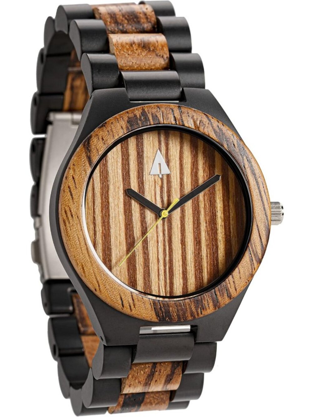 Stylish Wooden Watch for Men, Japanese Quartz Analog, Adjustable Clasp, Ebony